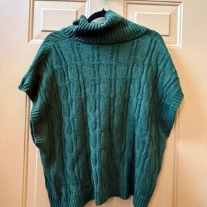 SHEIN Teal Cable Knit Turtleneck Sweater